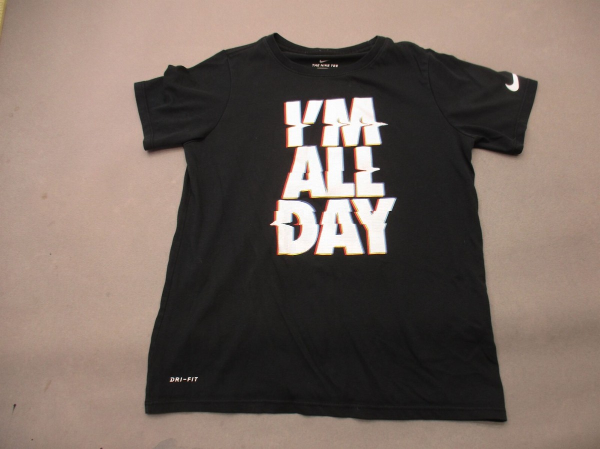 NIKE DRI-FIT Size M Boys Cotton Blend Crew Neck Short Sleeve