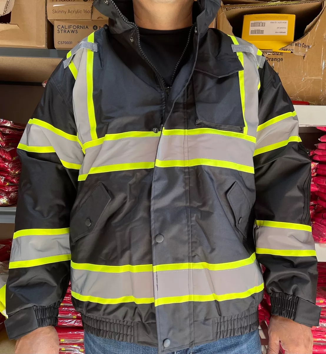 Wholesale winter jacket safety reflective with Reflective Material