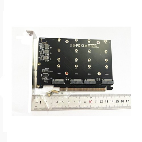4 Port Card PCIe 4.0 x16 To M.2 NVMe x4 SSD Expansion Card SSD Adapter