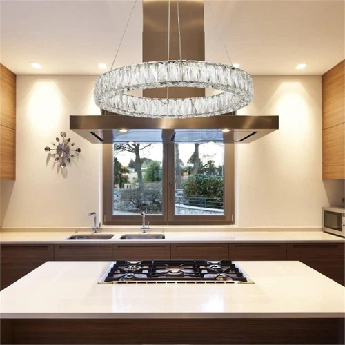 Elegant Lighting Monroe 23.6" Round Royal Cut Crystal LED Chandelier in Chrome - Picture 2 of 8