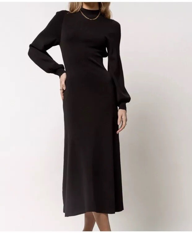 NWT- Böhme DEMI Dress In Black with CUT OUT BACK Sz Large
