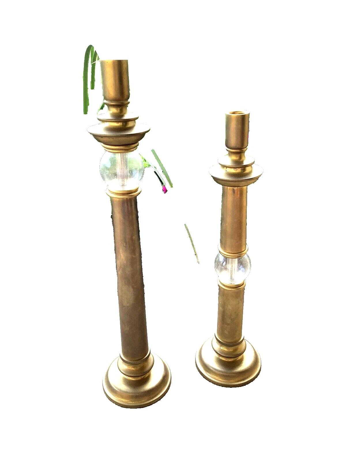 Crackle Glass Candle Candlesticks
