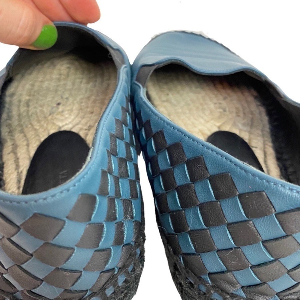 Bottega Veneta Leather Shoes Mens 38 5 Woven Espadrilles Slide On Blue Black Bottega Veneta Leather Woven Espadrilles Mens 5 / 38 Slide  main image 2