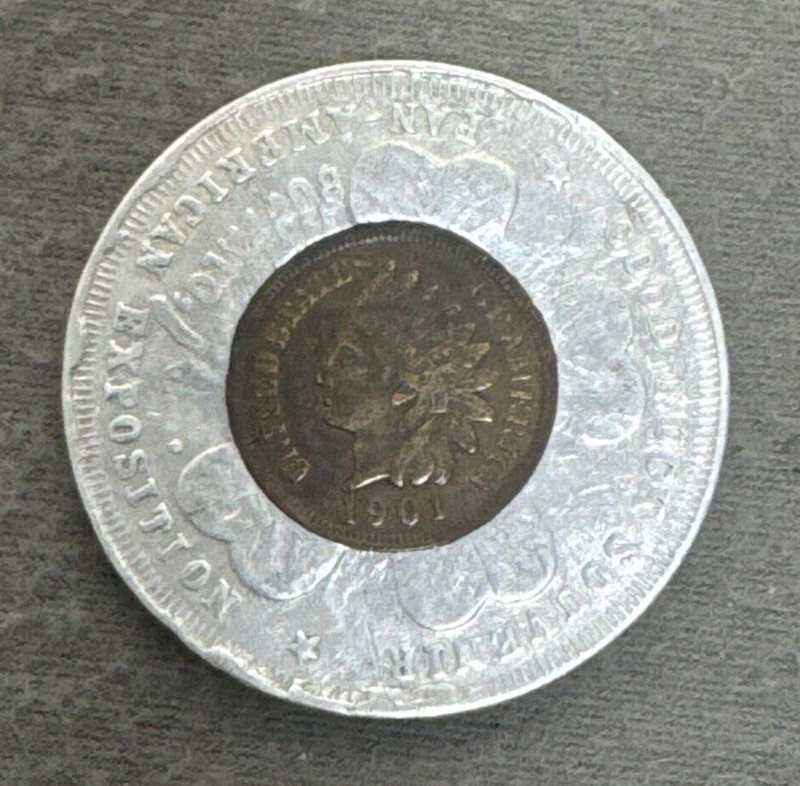 Pan American Exposition Encased 1901 Lucky Penny