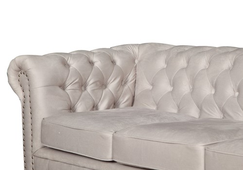 Chesterfield SET 3 2 Sitzer Sessel Hocker Schlafsofa Stoff Weiss Rollen FARBEN - Bild 28 von 50