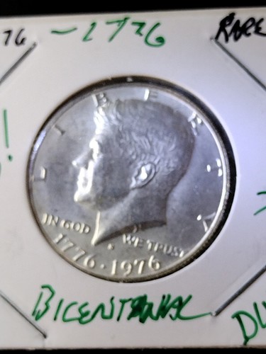 BELLO! MONETA MEZZO DOLLARO KENNEDY BICENTENARIO 1976 S INTATTA 80%, moneta reale - Foto 2 di 11