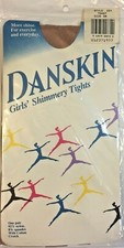 DANSKIN--GIRLS-- SHIMMERY FOOTED TIGHTS--SMALL 4-6 --TOAST