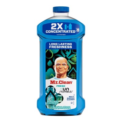 Mr. Clean 2X Concentrated Multi-Surface Cleaner, Unstopables Fresh, 41 fl oz