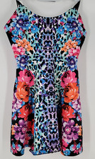 Mink Pink Floral Spaghetti Strap Mini Dress Size Medium Zip Back