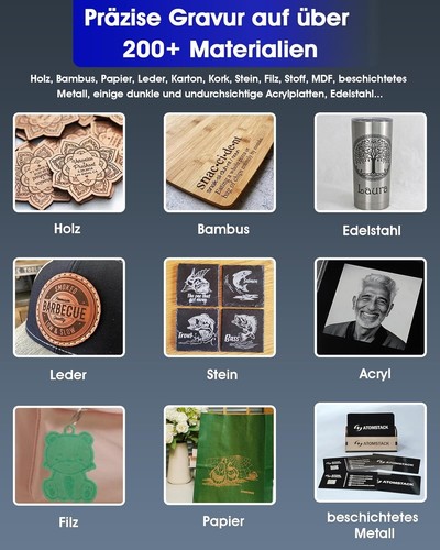 Mini grabador láser compacto Atomstack P1, cortador de diodos de 5 W, aplicación gratuita, 110 mm * 110 mm - Imagen 3 de 6