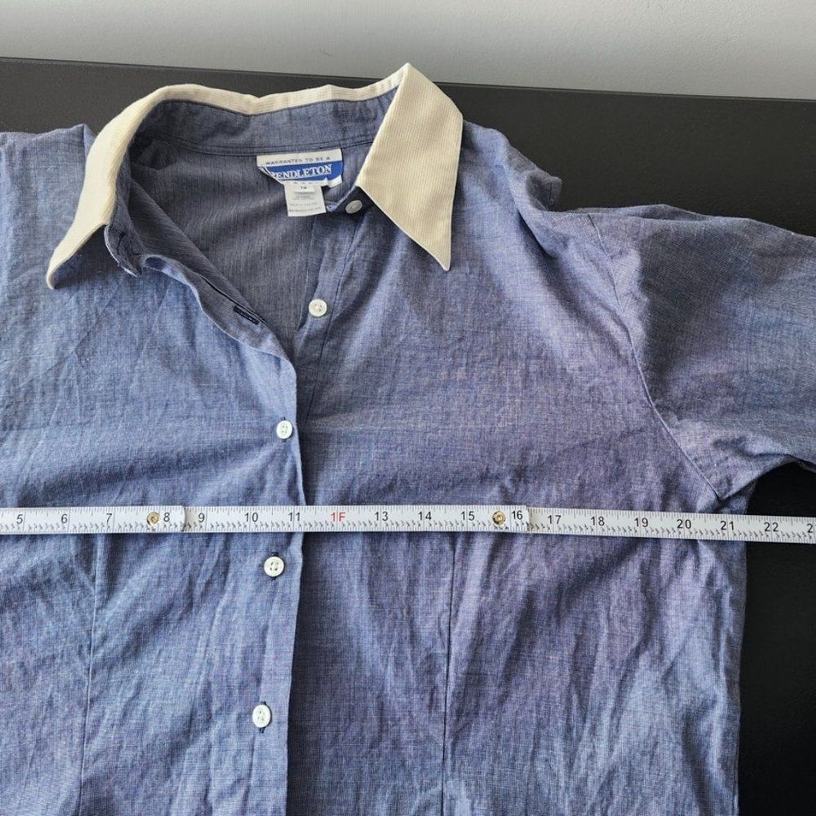 Y2K Pendleton Waffle Weave Button Down Shirt Wome… - image 12