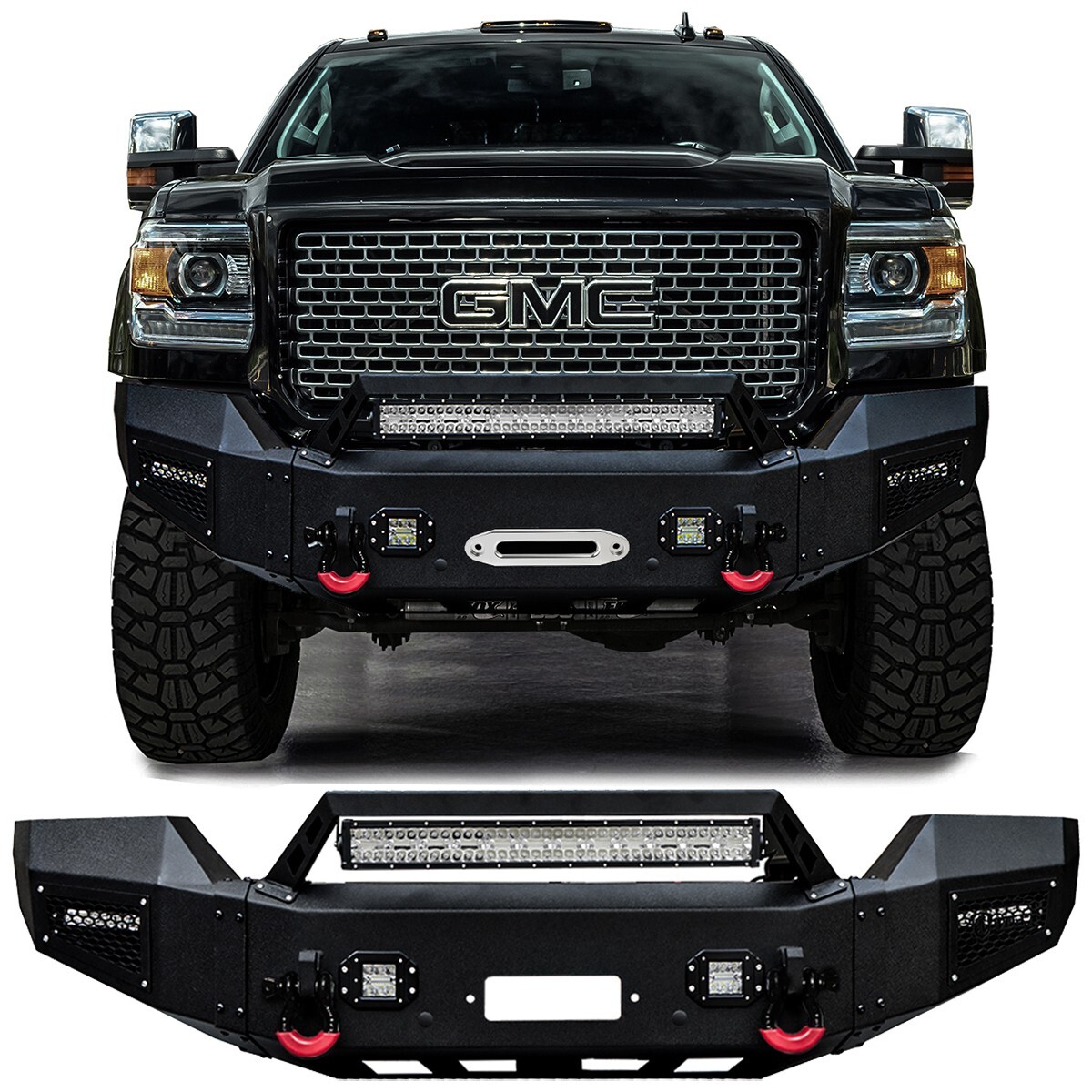 Vijay For 2015-2019 GMC Sierra 2500/3500 Front Bumper Black with