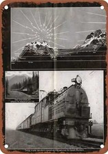 METAL SIGN - 1936 Milwaukee Road The Olympian Electric - Vintage Rusty Look