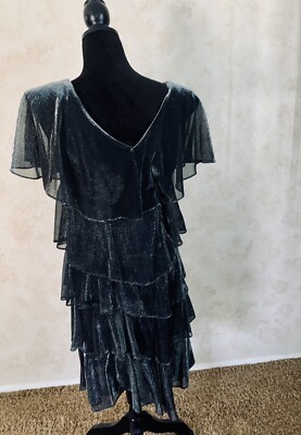 knee length dresses for ladies A-Line Metallic Ruched Stylish Party Dress – DUNTERY