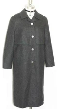 BLACK ~ WOOL Women AUSTRIA Long Winter Hunting Dress Trench Over Coat B40" 10 M