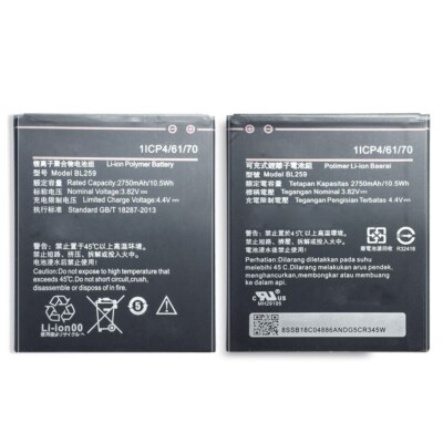 Batteria Audiosystem Per Lenovo Lemon K3 K5 Plus K32C30, BL259, 2750mAh, Ai Polimeri Di Litio, Nuova