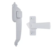 STORM SCREEN DOOR HANDLES Colonial Tie Down Push Button Latch White/Black