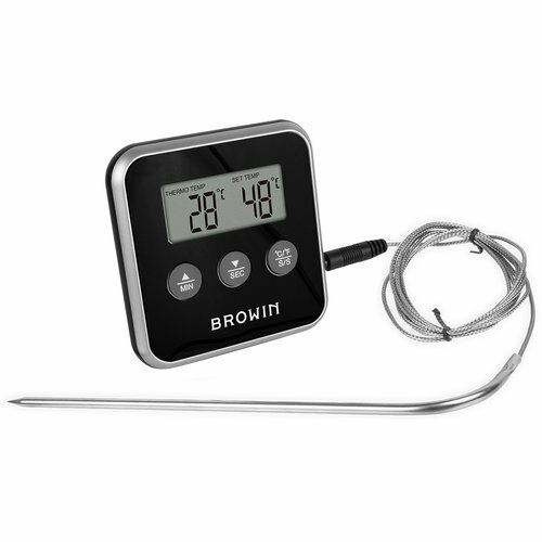 Food Thermometer with Probe 0+250°C Meat Cooking Smoking Roasting