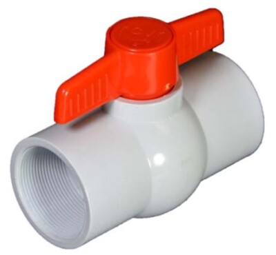 NDS E1320-05 1/2 FPT x FPT 150 PSI Schedule 40 White PVC T-Handle Ball Valve