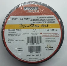 Lincoln Electric 4043 Welding Wire .030 Spool 1 LB Aluminum - L448