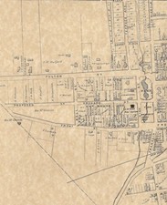Mapas de Hempstead NY 1873 con nombres de empresas y propietarios mostrados