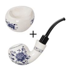 Ceramic Tobacco Pipe Acrylic Curved Bent Stem 9mm Filter Ceramic Pipe Stand Rack