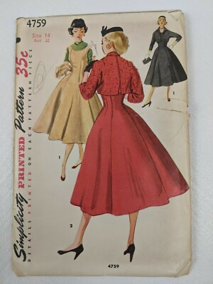 Simplicity 4759 Misses Jacket Dress Jumper Size 14