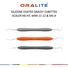 SILICONE COATED SICKLE SCALER H6-H7 + GRACEY MINI 11/12 + MS-A MINI DENTAL SET