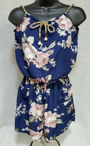 Womens Romper Jumpsuit Size S M Small Medium Multicolor Floral