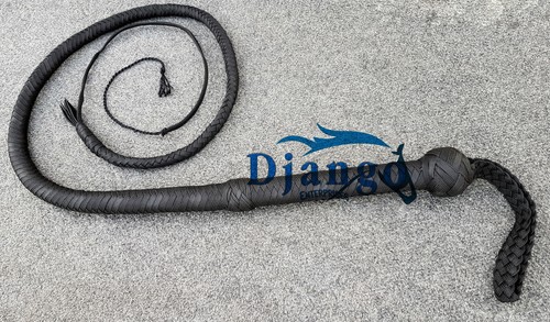 Látigo de nailon negro premium Paracord de 4 pies 12 trenzas resistente personalizado Bullwhip - Imagen 4 de 10