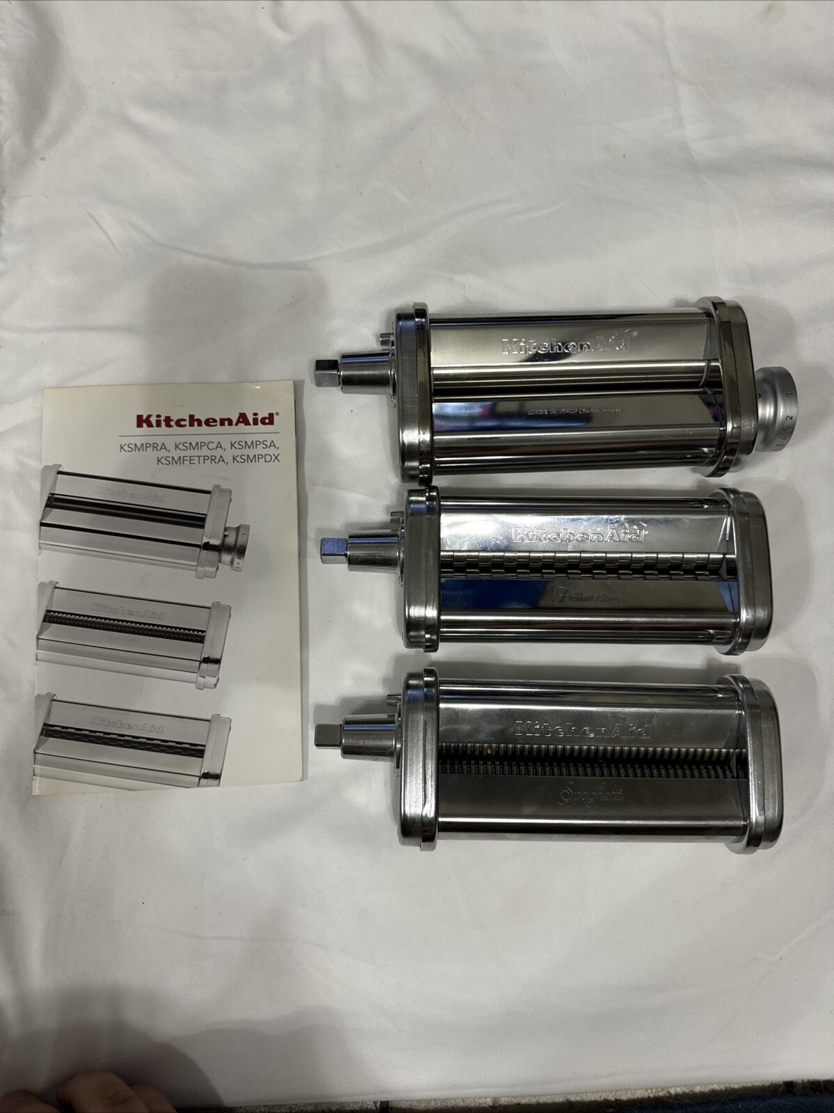 KitchenAid Stand Mixer Attachment Pasta Roller AND Cutter Set 3PC KSMPRA