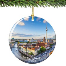 City-Souvenirs Berlin Germany Christmas Ornament Porcelain Skyline, 2.75 Inch Do