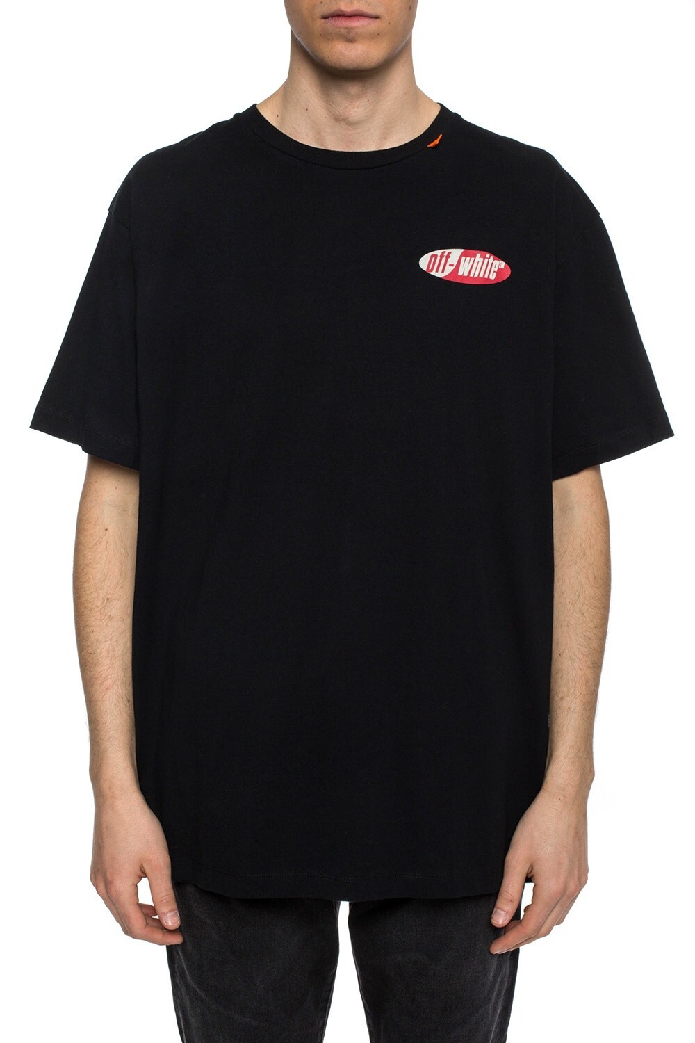 Off-White Black and Red Split Arrows Oversized T-Shirt | Size M SS19 RRP $330 image 4