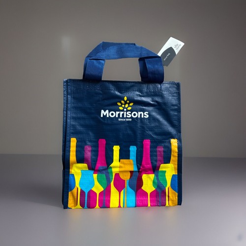 Morrisons 6 Flaschen Wein Spirituosen Tragetasche Neu mit Etikett Blau Design