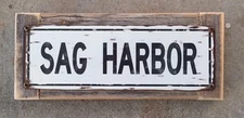Sag Harbor New York Long Island Bay The Hamptons Vintage Steel Sign Home Decor