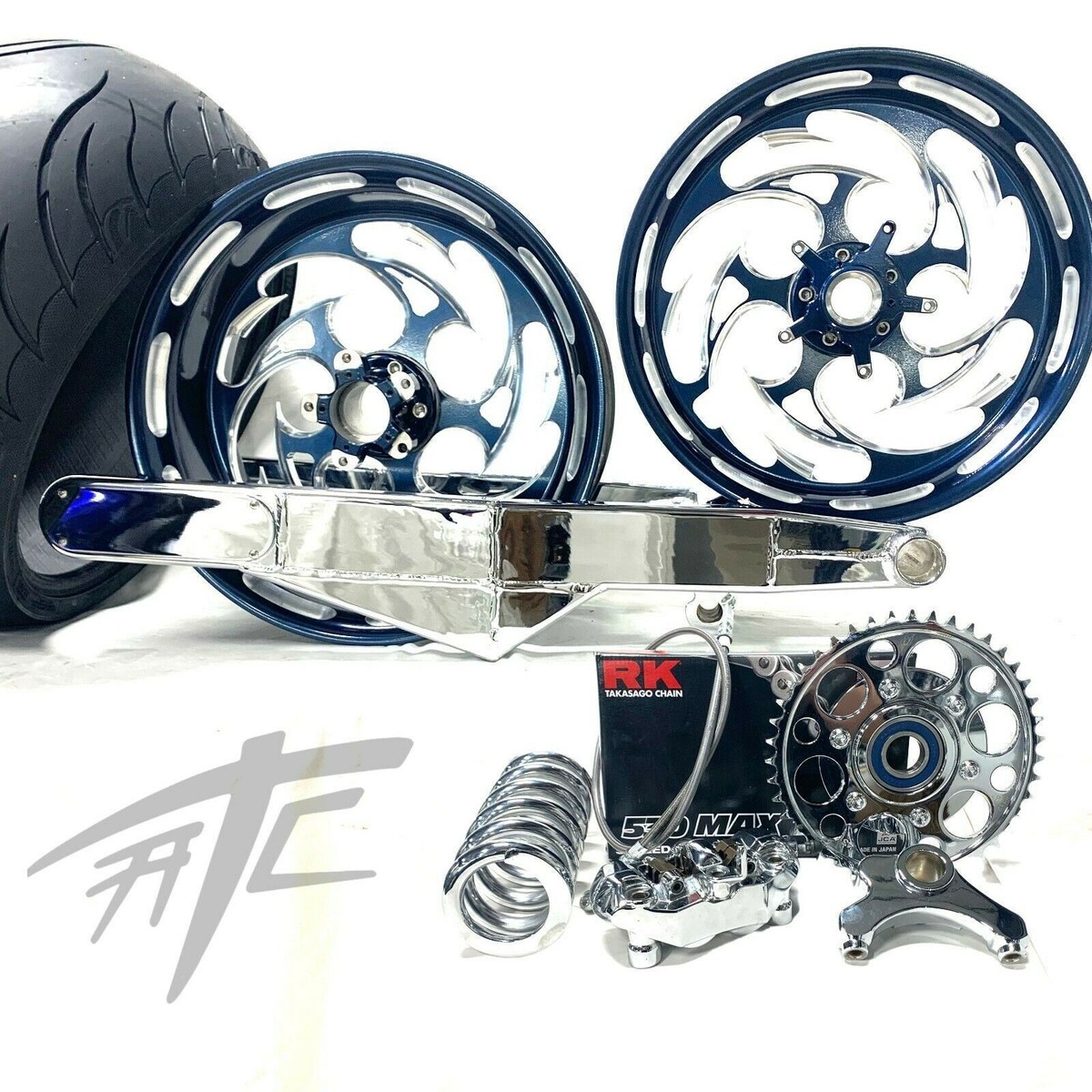 _ Rumy   240 FAT TIRE KIT MISTY MIDNIGHT SHREDDER CHROME ARM 06-11