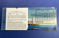 Vtg Ad Advertising Ink Blotter June 1942 Calendar Similac Infant Formula M & R