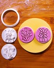 Spring Whispers - Mini 2" Cookie Cutter & Stamp Set - Tulip Garden & Windmill