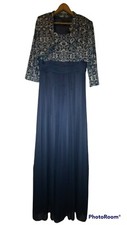 Women's 2 Pc. long Dress with Shawl Jessica Howard Beaded Size 12 Zip Back