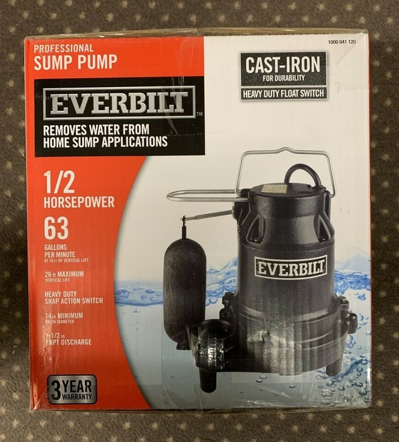 Everbilt Cast Iron Submersible Sump Pump 1/2 HP HDS50 for sale online