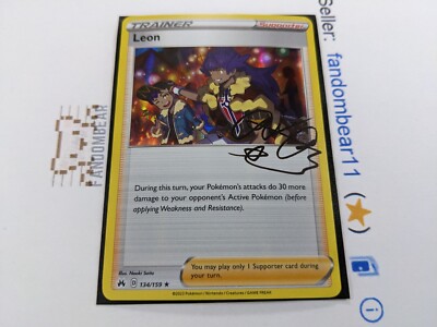 Leon HOLO RARE Signature card 134/159 Sword & Shield Crown Zenith