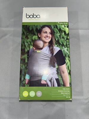 New Grey Boba Baby Wrap Carrier Newborn to Toddler 7-35 Lbs Baby
