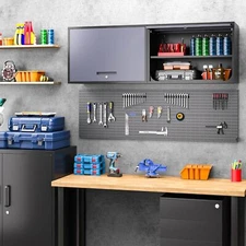 Wall Mounted Metal Cabinet with Adjustable Shelves,Wall Hanging Garage Cabinet