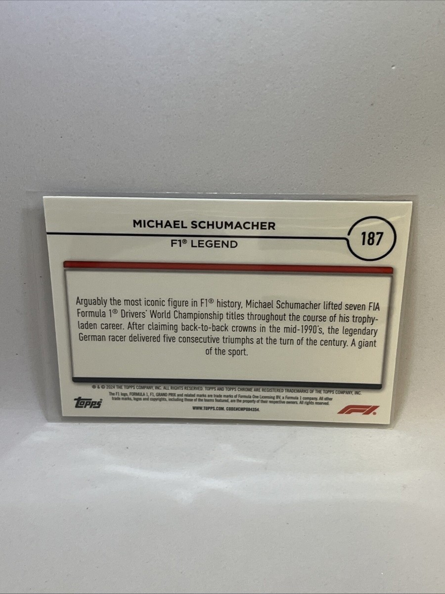2024 Topps Chrome Formula 1 F1 Michael Schumacher Legends