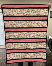Handmade Quilted Barbie Material Trimmed In Hot Pink /Black