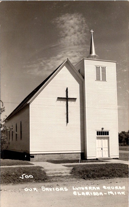 RPPC Postcard Our Saviors Lutheran Church Clarissa Minnesota c.1940