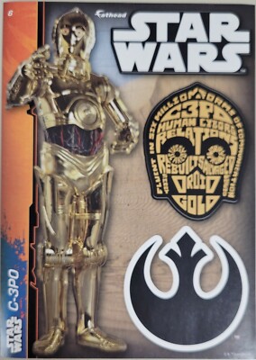 2014 Star Wars Fathead Tradeables #6 C-3PO 5'' x 7'' with 4 Vinyl Decals C-3P0