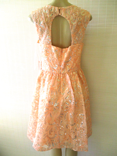 DECODE 1.8 CORAL FLORAL EMBELLISHED SLEEVELESS LACE-UP DRESS SIZE 10 - NWT - Picture 8 of 12