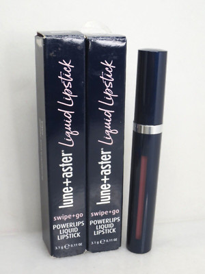 LUNE + ASTER LIQUID LIPSTICK POWERLIPS DOUBLE BOOKED 0.11 OZ NWB LOT OF 2
