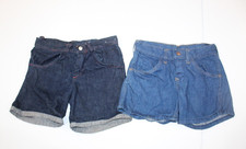 Lot of 2 Vintage 1970s RARE Child Kids Denim Shorts Scovill Size Large 14-16